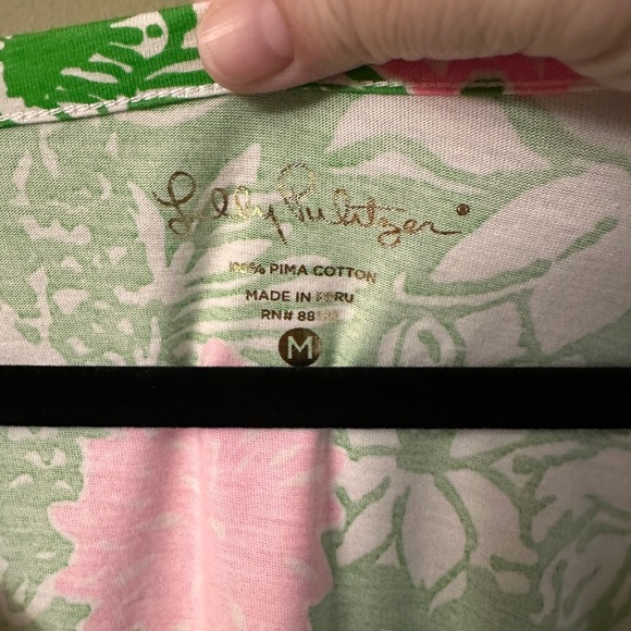 Lilly Pulitzer Palmetto Hibiscus Stroll Dress Tropical Floral Print Green Sz M - Picture 3 of 7